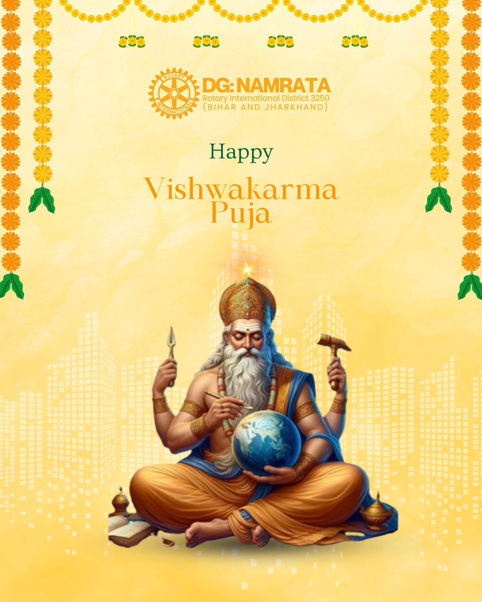Rotary_3250's tweet image. 💫✨🔧 Celebrating Vishwakarma Puja – the divine architect of the universe! May your creativity, hard work, and dreams build a future full of success &amp;amp; prosperity. 🙏💫

#VishwakarmaPuja #DivineBlessings #ProsperityAndProgress  #rotaryinternationaldistrict #DGNamrata