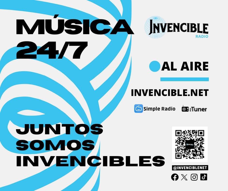 Recuerda que estamos en línea 24/7 ⚡️Radio online con programas, playlist de música nueva, entrevistas especiales y más 🎧 te acompañamos a donde vayas 📲 por 🌐invencible.net 

#invencibleradio #radioenespañol #juntossomosinvencibles
