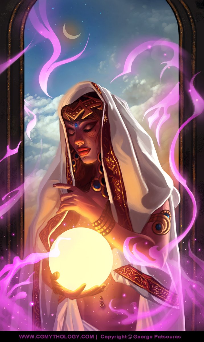 Personal illustration featuring an oracle.  Figure was referenced with the aim to study dynamic lighting, and I feel I was very successful in that regard.  Please enjoy!

#fantasy, #fantasyart , #noAI , #digitalart , #DigitalArtist , #digitalpainting,