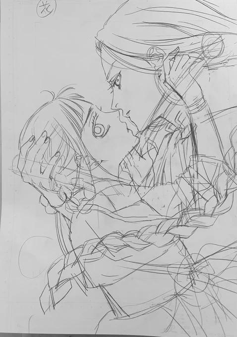 『幻炎の城のナビン』コミックス1巻表紙の下絵と仕上がり
各電子書店で配信中です🔥 