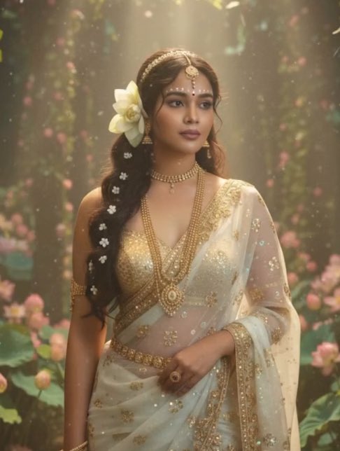 Realistic Vintage Cinematic Portrait as Hindu Goddess