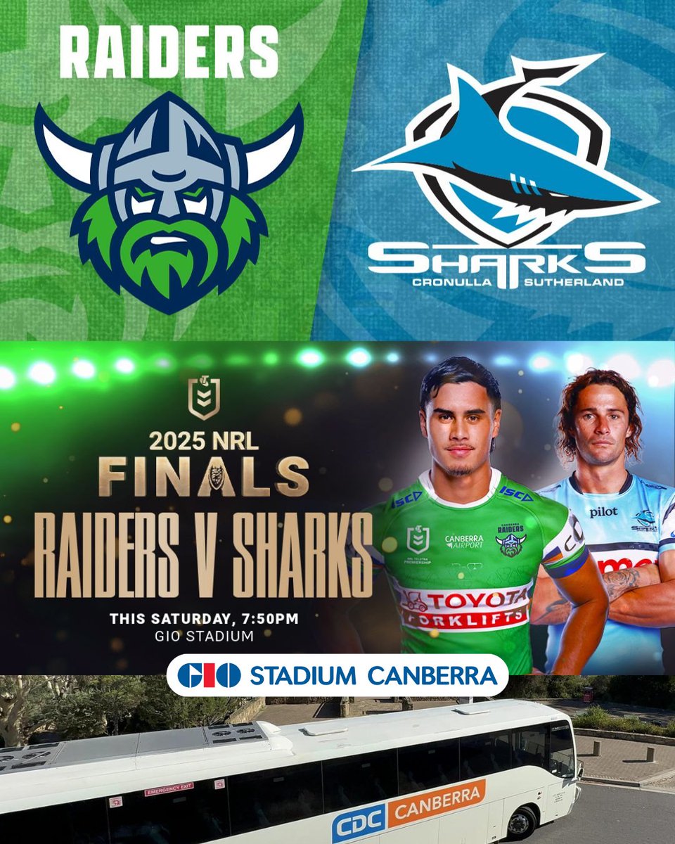Don’t pay for parking at the Raiders match on Saturday night, catch a free bus instead! Free buses to and from GIO Stadium are available, more info: giostadiumcanberra.com.au/events/venue-i…

<a href="/Transport_CBR/">Transport Canberra</a>  <a href="/RaidersCanberra/">Canberra Raiders</a> <a href="/cronullasharks/">Cronulla Sharks</a>  #NRL #GIOStadium #Canberra