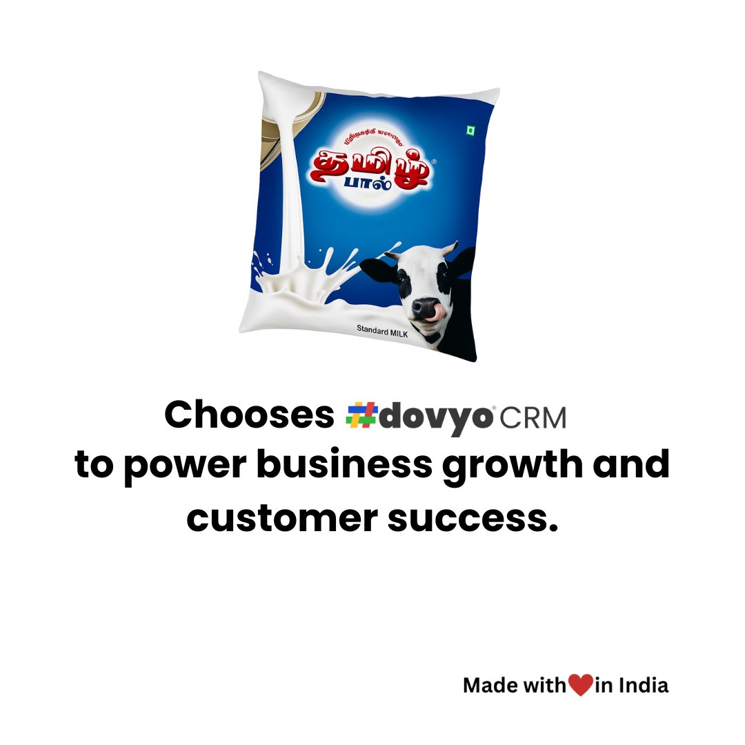 dovyotech's tweet image. GK Dairy hands with #dovyo CRM to elevate customer relationship management, streamline operations, and drive business growth #dovyoCRM, #CRMforbusiness #businessgrowth, #successtogether, #CRM. hashdovyo.com