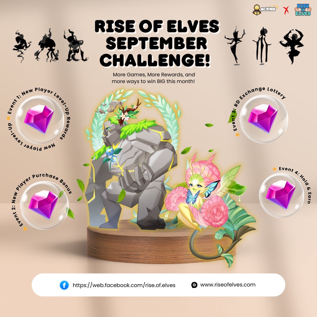 AcendGuild's tweet photo. ✨ Get Ready for the Rise of Elves September Challenge! 

📌 How to Register:
1️⃣ Visit 👉 https://t.co/TPgbgJYFuj 
2️⃣ Submit:
🔹 Wallet address
🔹 Game ID
🔹 Screenshot of your transaction
3️⃣ Wait for confirmation and enjoy your rewards! https://t.co/kzRXPwkfZu