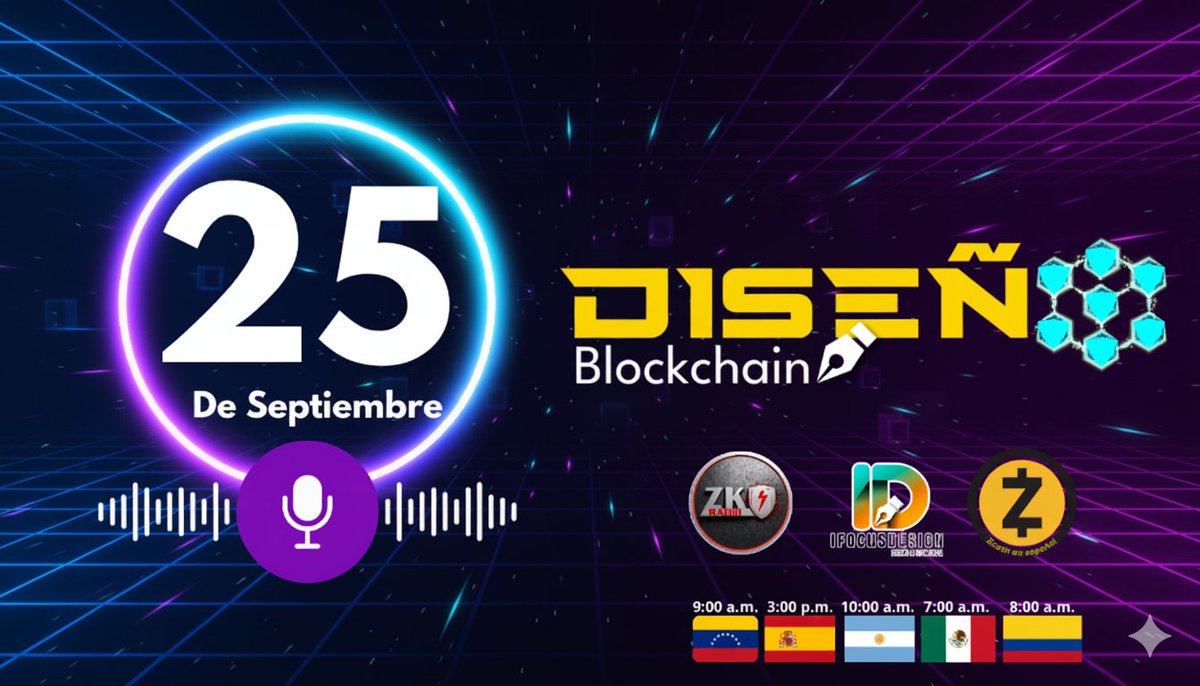 ifocusdesign's tweet image. ¡Tenemos una cita! Te espero el próximo 25 de septiembre en @zkradioz  para nuestro programa especial de Diseño Blockchain. ¡No te quedes por fuera! #ZKRadio #BlockchainDesign