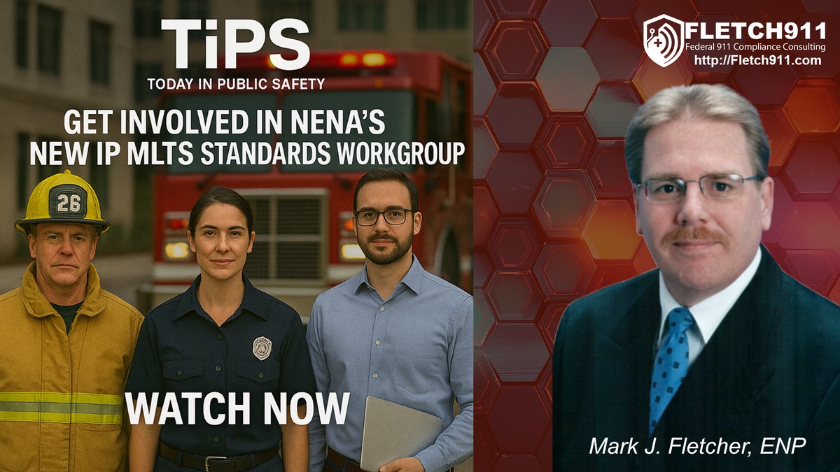 Want your name on the future of 9-1-1? Hear how to join NENA’s IP MLTS workgroup—Wednesday @  8 AM ET on TiPS: Today in Public Safety.
🎧 911tips.com
#KarisLaw #RAYBAUMSAct <a href="/911NENA911/">NENA</a>