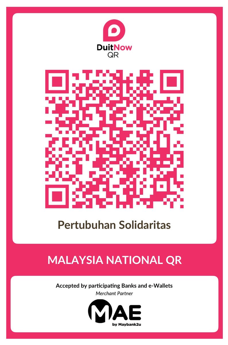 Kutipan setakat 12PM 17 September

RM1,128.10

Kita masih perlukan RM4,271.90

Jom bantu mereka yang memerlukan. Moga pertolongan kita diberikan balasan yang setimpal.

Maybank
562263547223
Pertubuhan Solidaritas

Atau imbas koq QR