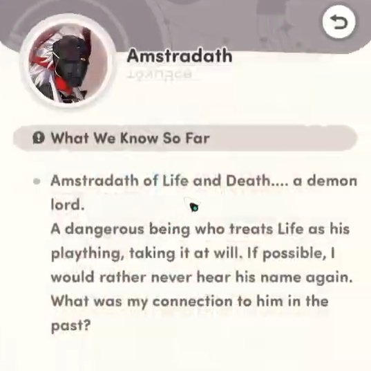 amstradathceo's tweet photo. //hna spoilers and leaks

.
.
.
.
.

MC's past self has a "target" relationship with amstradath! it's very likely that our character is also the world-ender with whom amstradath signed a pact of rebirth, granting them immortality.

#HonkaiNexusAnima #Amstradath https://t.co/m43FhqhE2T