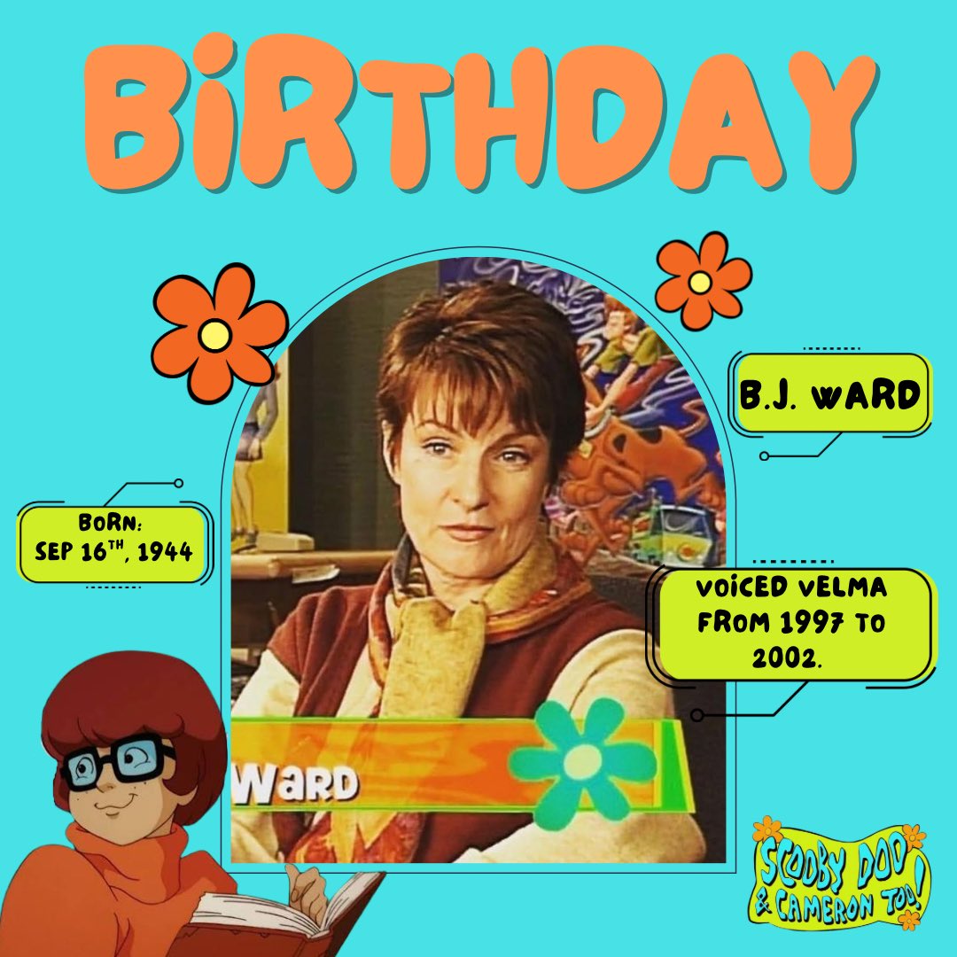 ScoobyandCam's tweet photo. Happy Birthday to the amazing B.J. Ward! 🎂 She voiced Velma from 1997–2002, along with Mrs. Rogers, Sugie Rogers, Googie, Repulsa, Marcella, and more throughout the Scooby-Doo franchise. Thank you for bringing these characters to life! 🧡🐾
#BJWard #ScoobyDoo #Velma #ScoobyDooHistory #ScoobyGang #AnimationLegend