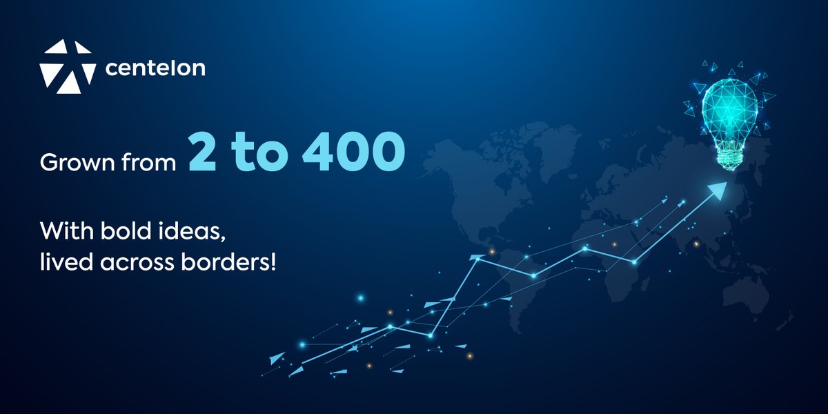 Big numbers, bigger impact. 💡

Our name, Centelon, comes from “centillion”—the largest number in the dictionary—reflecting how we think: bold, limitless &amp; driven by impact.

From 2 people to a global force, our journey is built on innovation.

centelon.com/about

#Centelon