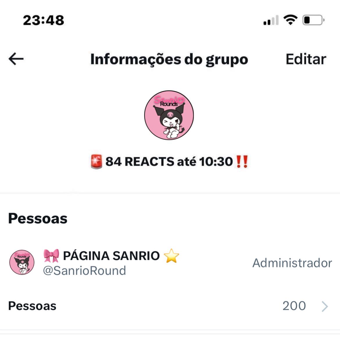 🫧🎀 SANRIO ROUNDS ⭐️🫧

💗 GRUPO DE ENGAJAMENTO PARA SWs 🍰

🍓 Horários fixos;
🍓 AllDay e OverNight;
🍓 Somente verificação de confiança;
🍓 De segunda à segunda;
🍓 OBRIGATÓRIO seguir: <a href="/SanrioRound/">🎀 PÁGINA SANRIO ⭐️</a>

Comente  “🍰”  para ser adicionado(a).