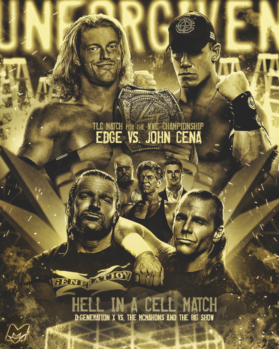 WWE Unforgiven 2006 - Custom Poster On This Day, 19 Years Ago Edge Vs John  Cena - TLC MATCH DX Vs The McMahons and Big Show - Hell in a Cell #WWE #, image size:960x1200