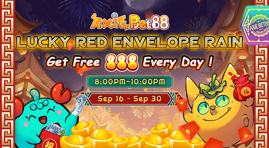 AxieBet88's tweet image. 🎆 AxieBet88 | Lucky Red Envelope Rain🎆
Catch the Red Envelope Rain 8:00–10:00 PM and grab up to 888 every night, every chance!
Sep 16 – Sep 30. Log in and let the luck pour down. 🧧✨
#AxieBet88 #RedEnvelopeRain #LuckyNight