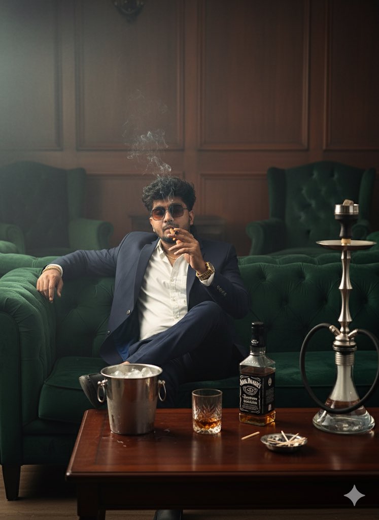 men luxury lounge cigar mafia vibe