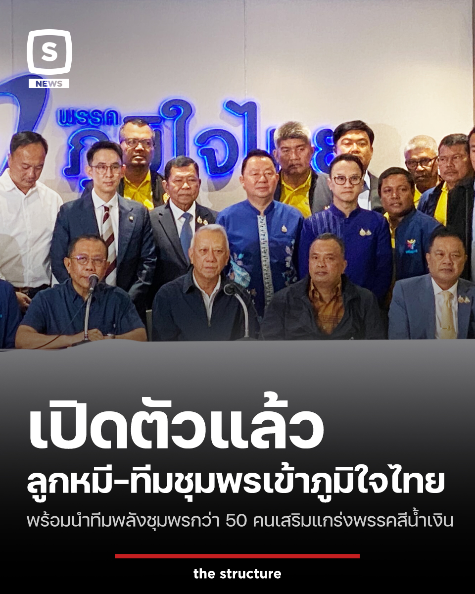 TheStructureTH's tweet image. เปิดตัวแล้ว! “ลูกหมี” ชุมพล จุลใส อดีต สส.จังหวัดชุมพร หลายสมัย พร้อม นายสุพล จุลใส สส.ชุมพร และนายวิชัย สุดสวาทดิ์ สส.ชุมพร จากพรรครวมไทยสร้างชาติ พานายนพพร อุสิทธิ์ นายก อบจ.ชุมพร และทีม “พลังชุมพร” กว่า 50 คน เข้าร่วมแถลงข่าว สมัครเป็นสมาชิกพรรคภูมิใจไทย (ภท.)⁣

#TheStructure…