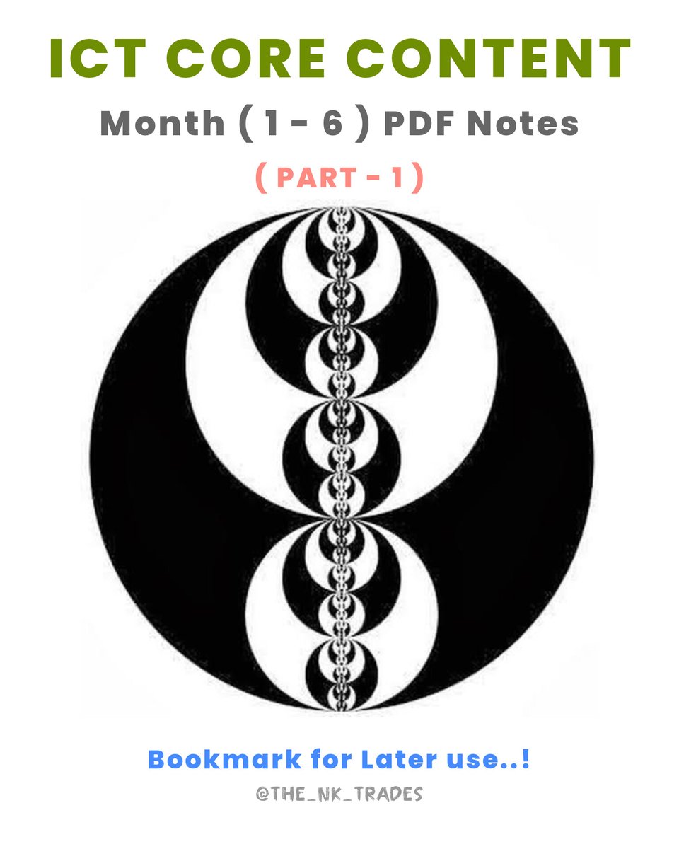 The_Nk_Trades's tweet image. ICT Core Content Month (1 - 6) PDF Notes. ( PART - 1 )
The Foundation For your ICT Learnings 📈
To Receive " PDF " Like + Repost And Comment " PART 1 " , I will send it to you..!
( Dont forget to Follow Me So I can DM you )