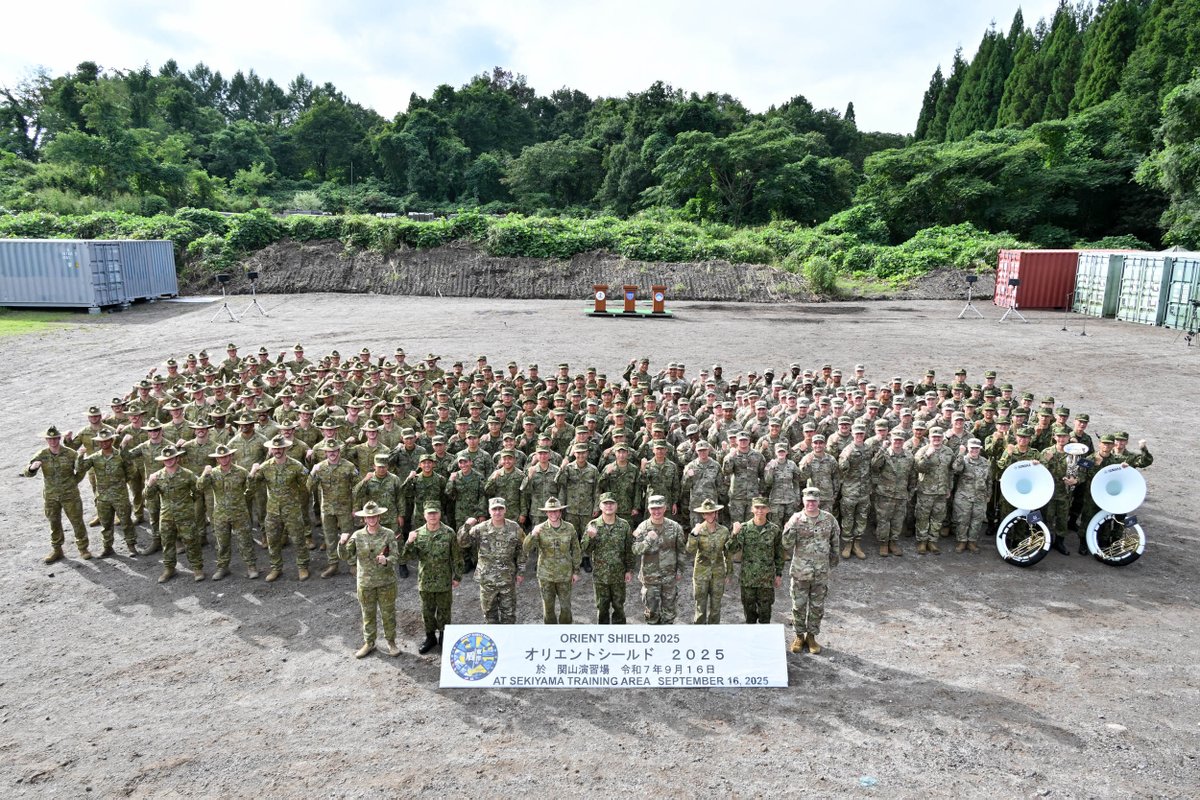 Japan_GSDF's tweet photo. 🇯🇵🇺🇸🇦🇺#JGSDF is conducting a field training exercise (#OrientShield 25) with US and Australian Armies at Sekiyama Training Area and other locations for enhancing the operational capabilities with those Land Forces from 16 to 24 SEP 2025 .
Through this exercise and the command post exercise among JGSDF, US and Australian Forces (#YamaSakura 89) which concluded last month, JGSDF will further strengthen its close ties with the US Army and Australian Army who participates for the first time. Under the vision of a #FreeandOpenIndoPacific, we will contribute to the peace and security of Japan and deepen trust and cooperation within the international community.
Additionally, during the same period, we are holding another joint field training exercises with US Marine Corps (#ResoluteDragon 25), aiming to strengthen the relationship between the Japanese and US ground troops.