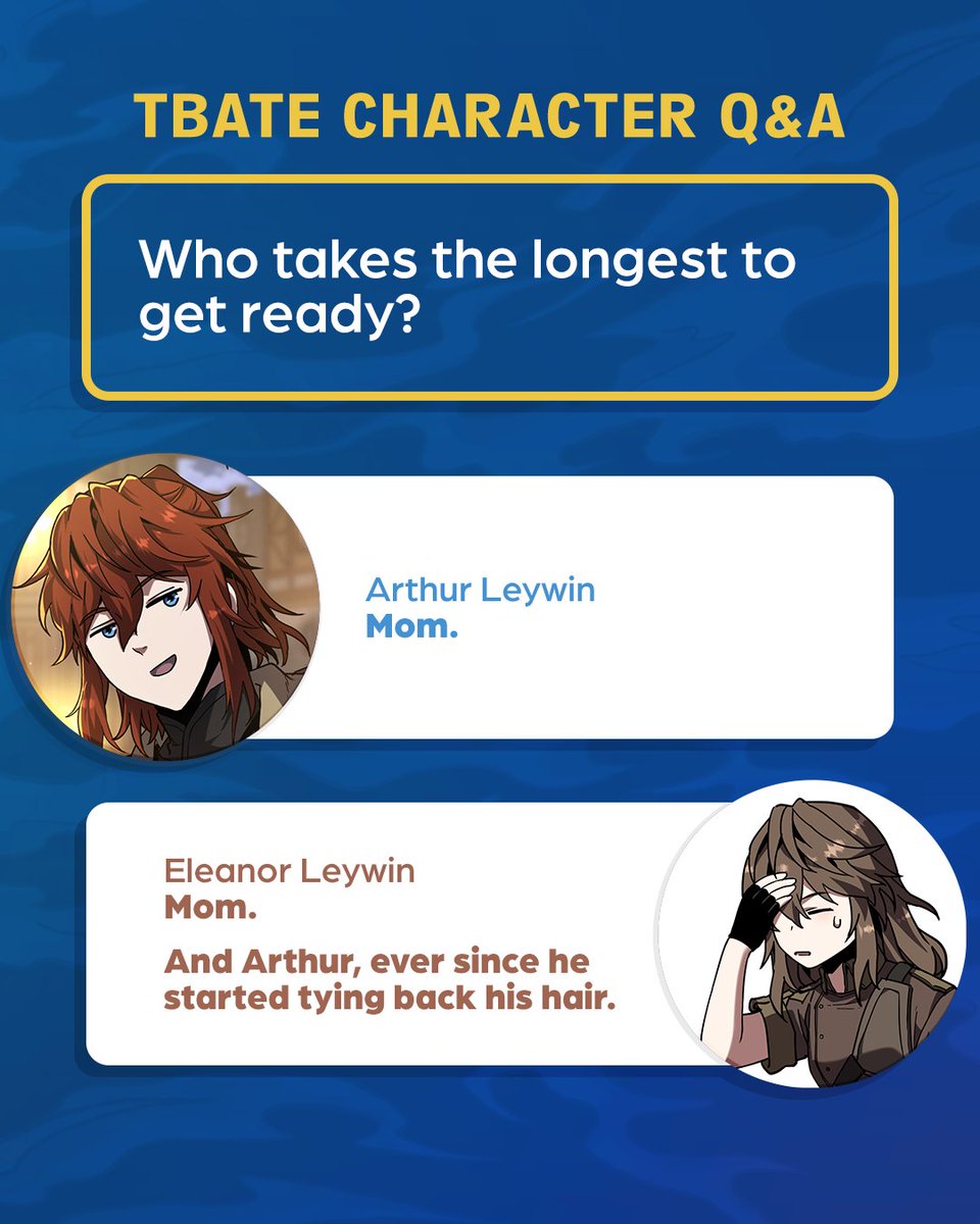 Who takes the longest to get ready in the Leywin family? 🤔 Swipe to find out! 

Have a burning question to ask the TBATE characters? Comment them below! ⬇️

#TBATE #TheBeginningAfterTheEnd #manhwa #webtoon #webcomic
