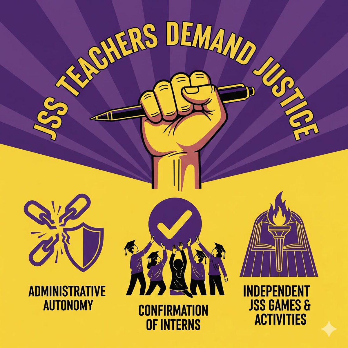 Junior School Teachers, let's wake up and demand autonomy.
#JSS Autonomy!