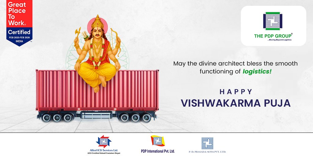 ThePDPGroup's tweet photo. We wish #happyvishwakarmapuja to everyone! May Lord Vishwakarma shower us with divine blessings on this auspicious day.

#vishwakarma #vishwakarmapooja #lordvishwakarma https://t.co/osrlcbii8i