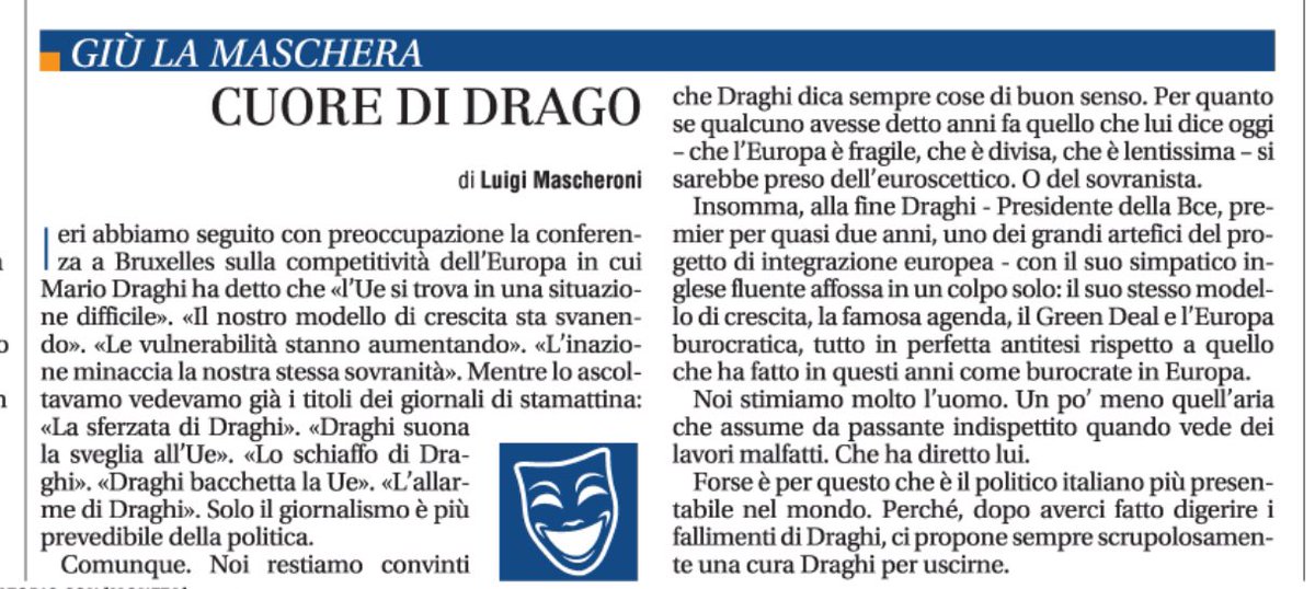 Per fortuna c’è Mario Draghi (insomma…)