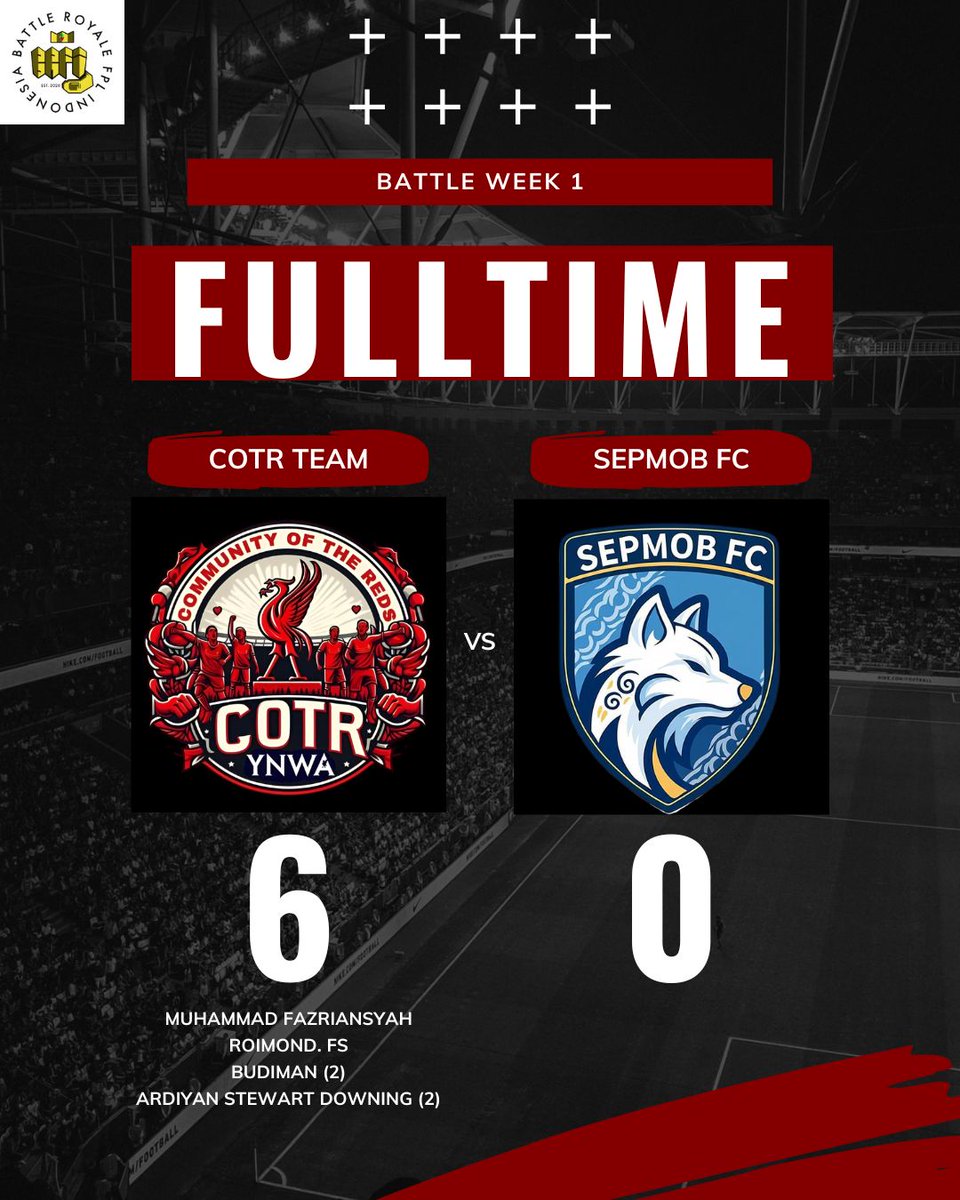 Alhamdulillah.. awal yang baik. Bersama kita berjuang, bersama kita menang. 💪🔥
Terima kasih untuk dukungannya kepada seluruh suporter yang telah memenuhi stadion. Mari kita lanjutkan! 🐦‍🔥💪🔥😀🎯🙏😇
Terima kasih atas pertandingan yang seru <a href="/SepmobFc/">Sepmob FC</a>. Semangat 🔥💪