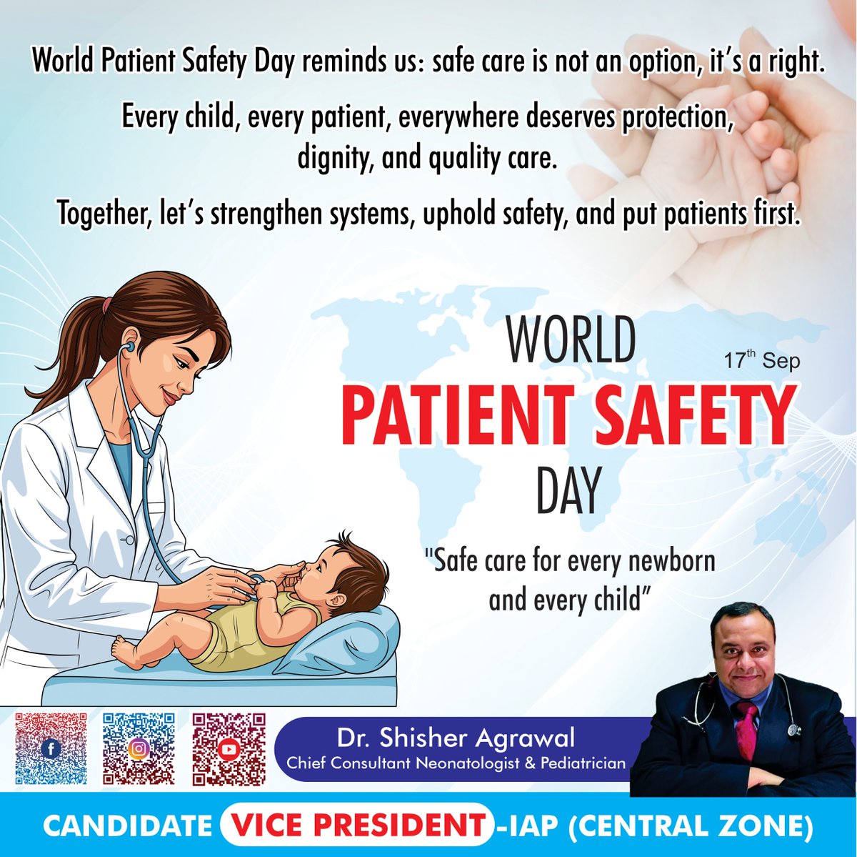drshisherag's tweet image. #WorldPatientSafetyDay

Safe care is not a privilege — it’s a right.
Every patient deserves protection, dignity &amp;amp; quality care.
✅ Strengthen systems
✅ Uphold safety
✅ Put patients first
Together, let’s build a safer tomorrow
#PatientSafety #SafeCareForAll #EveryPatientMatters