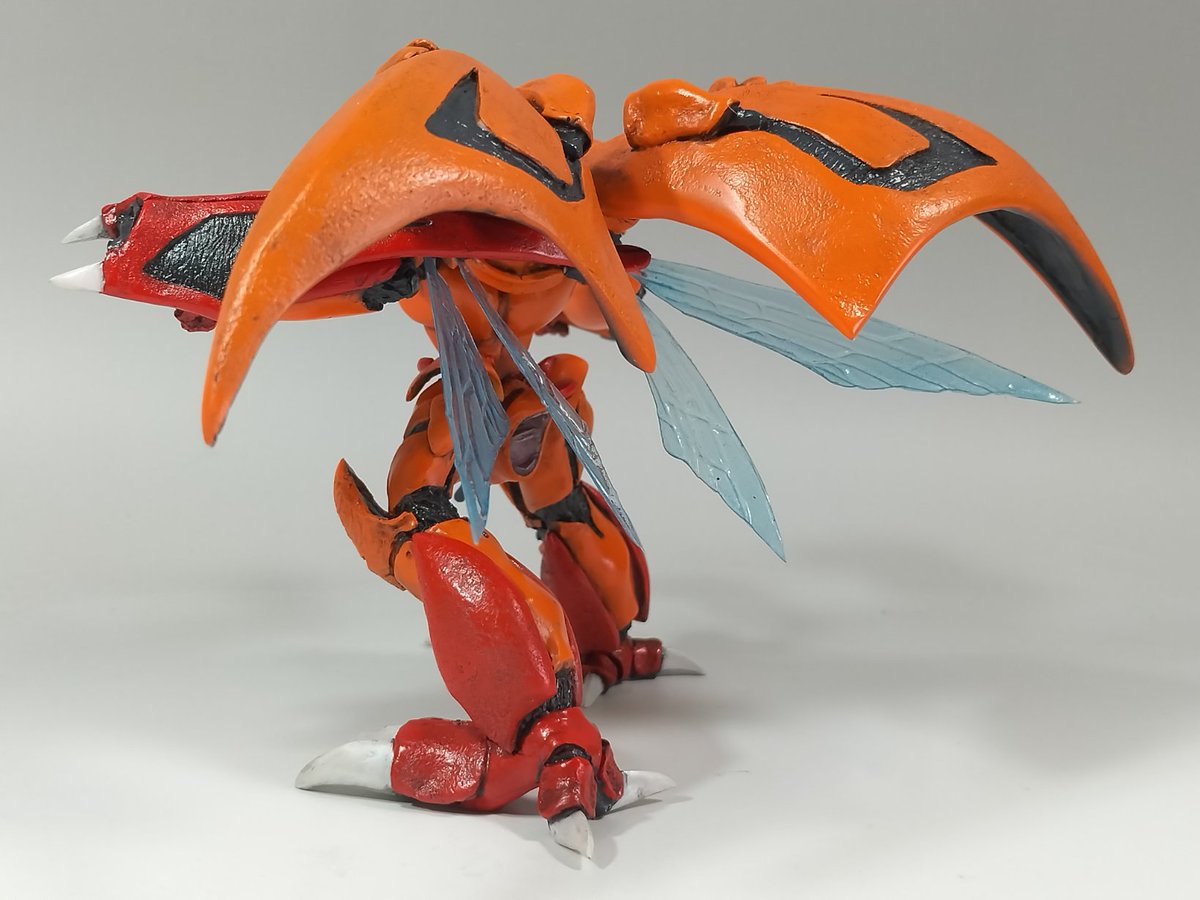 hidekai303's tweet image. レプラカ―ン完成！
多分87年頃発売された海洋堂のレジンキット
ご覧の通りアレンジが激しい造形だけど、当時のテイストが良く解る感じで面白いですよね

#プラモデル
#ダンバイン