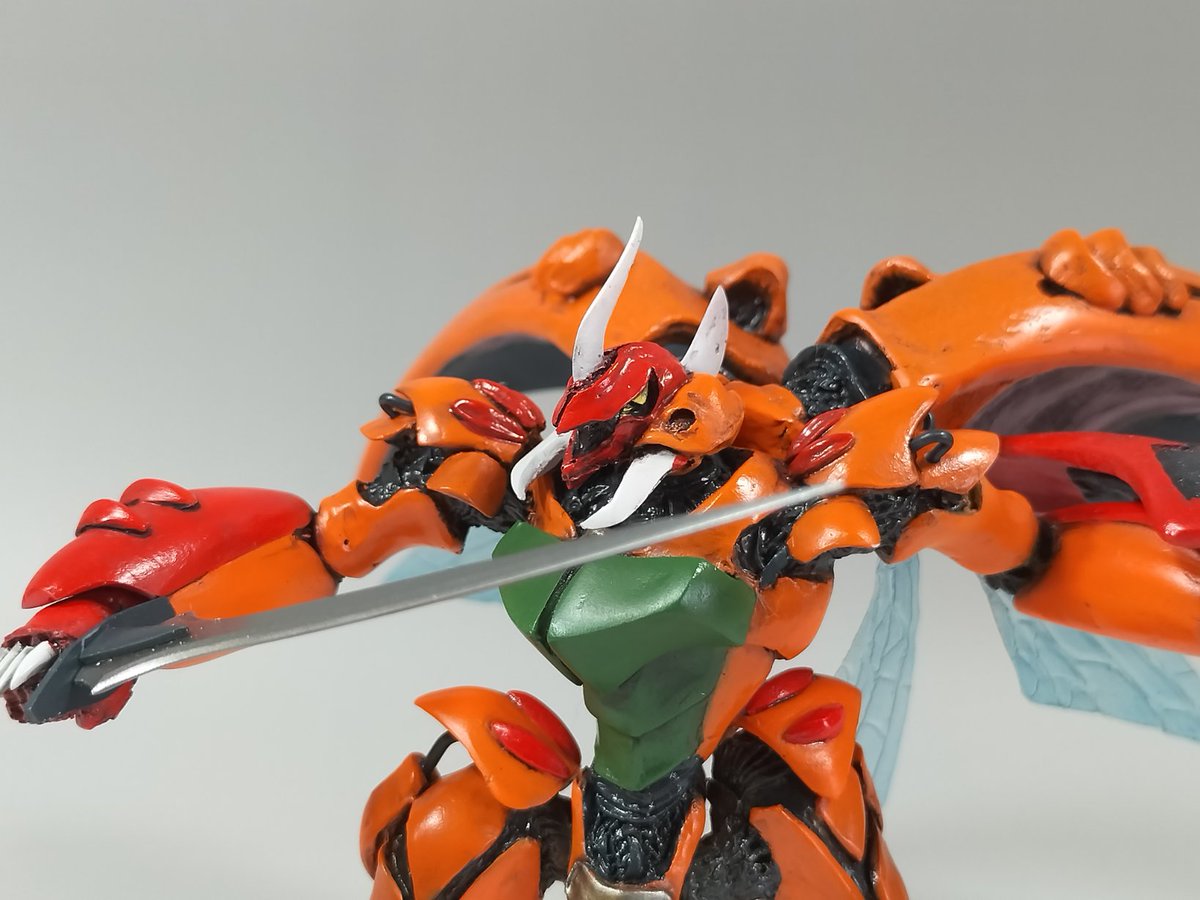 hidekai303's tweet image. レプラカ―ン完成！
多分87年頃発売された海洋堂のレジンキット
ご覧の通りアレンジが激しい造形だけど、当時のテイストが良く解る感じで面白いですよね

#プラモデル
#ダンバイン