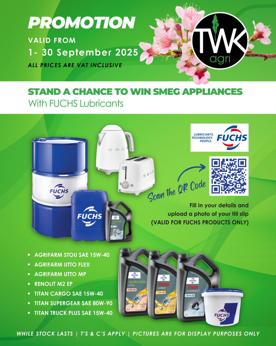 TWK_Agri's tweet photo. Spring savings are here! 🌱 Don’t miss the TWK Trade September Promotions 2025.

1–30 Sept (while stock lasts)
Shop at your nearest TWK Retail Store

 https://t.co/keItdyGHvo

#TWKAgri #SpringPromotions #FarmSmarter https://t.co/c8VQHRRiCp