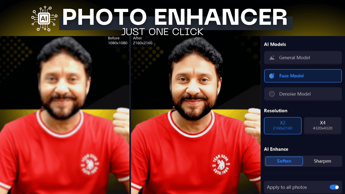 One Click To Enhance Your Photo Quality | Hot AI Image Upscaler in 2025 youtu.be/XKJvjTmTBB0?si… via <a href="/YouTube/">YouTube</a> #4DDiG #PhotoEnhancer #AIPhotoEnhancer #OldPhotoRestoration #AIUpscaling #PhotoEditing #ImageEnhancement #AIEditing #TechTools #PhotoRestoration