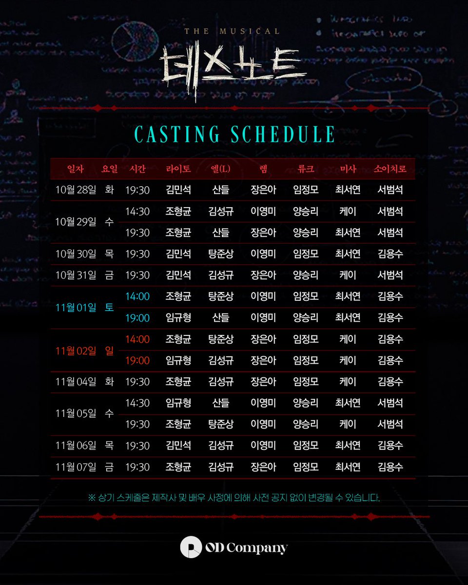 od_musical's tweet photo. #뮤지컬 #데스노트

[📢 캐스팅 스케줄 안내]

𝟐𝐍𝐃 𝐓𝐈𝐂𝐊𝐄𝐓 𝐎𝐏𝐄𝐍

🔹9월 22일(월) 오후 2시 #NOL티켓 #티켓링크

✔ 2025년 10월 28일(화) ~ 11월 16일(일) 공연

누군가 이 세상을 바로잡아야 한다
𝐌𝐔𝐒𝐈𝐂𝐀𝐋 𝐃𝐄𝐀𝐓𝐇 𝐍𝐎𝐓𝐄

2025.10.14 GRAND OPEN
#디큐브링크아트센터 https://t.co/GTnUEQF8Ul