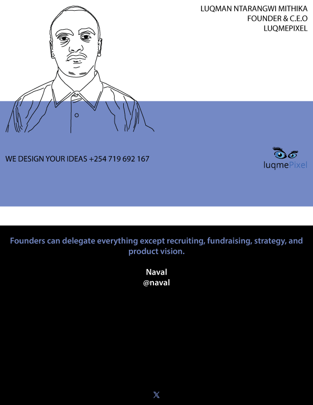 luqmane1's tweet image. #shopclosed #workingathome #wednesday #AI #remoteworking #freelancing #IkoKazi #IkoKaziKE #marketing #graphicdesign #brandingagency Powell Walmart Send a DM KUALA LUMPUR #ExpresswayClosed American Express Epstein Universal Health coverage

Luqmepixel 🇰🇪
© Brandpreneur
@lu_qme 👣