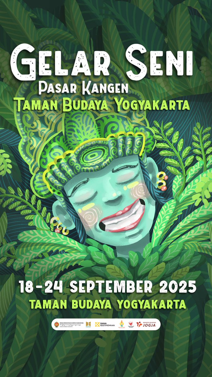 tamanbudayayk's tweet image. Gelar Seni Pasar Kangen siap mewarnai Taman Budaya Yogyakarta.
Seni, budaya, dan nostalgia hadir dalam satu ruang pertemuan.

18–24 September 2025
Taman Budaya Yogyakarta

#PasarKangen2025 #GelarSeni #TBY #JogjaIstimewa