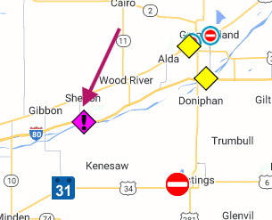 Nebraska511's tweet image. #GrandIsland #WoodRiver #HallCounty Semi Crash I-80 WB @ MM 287. Left Lane is BLOCKED. Keep Right in area. Tow is on the scene.ne.c-tr.us/?type=event&amp;amp;id…