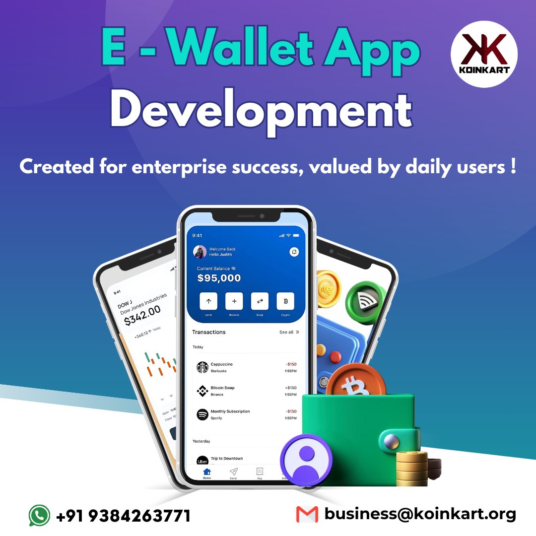 KoinKart's tweet photo. Koinkart makes safe, fast & easy E-Wallet apps. Our apps support many payments, keep data secure & run smoothly. We help businesses grow faster in the digital world.
Visit: https://t.co/4Ho9zCgjOz
#Ewallet #crypto #blockchain #EwalletApp #BTC https://t.co/dNSD2nyQRa