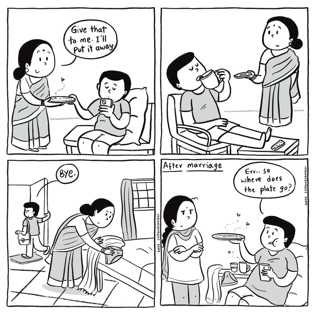 saltandsambar's tweet photo. Where does the plate go? 
#indiancomics #saltandsambar https://t.co/YOHFFoeo3f