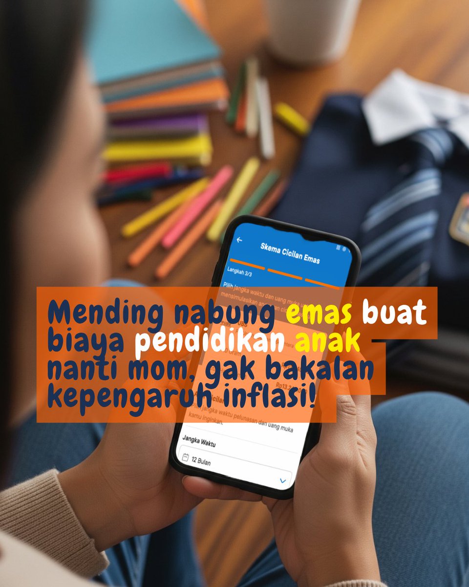 OnoHuri's tweet photo. Cuma modal rebahan pun bisa cicil emas di BRImo 😎✨ gampang banget tinggal klik klik aja

Pas banget buat nyiapin biaya pendidikan anak, nilainya nggak kepengaruh inflasi 💛📈 #BRImoMudahSerbaBisa https://t.co/bggKlsjyEs