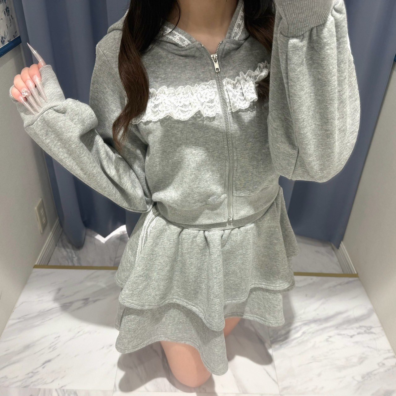 evelyn♡Winter collection #チェックカットセットアップ ¥12,800