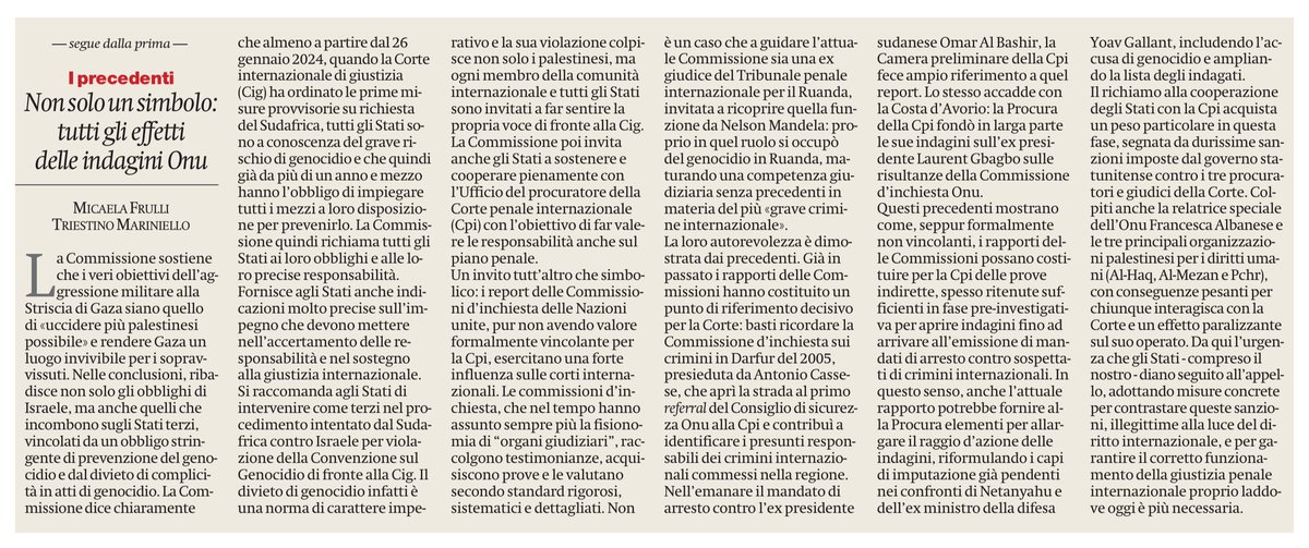 francofontana43's tweet photo. “È genocidio” dice la commissione indipendente dell’ONU, concludendo l’indagine su due anni di attacco israeliano alla
Striscia
Ed è il vero obiettivo di Netanyahu uccidere più palestinesi possibile.
Mentre le bombe spianano Gaza City e i tank sono pronti a entrare
L’apertura del manifesto con l’editoriale di Micaela Frulli e Triestino Mariniello