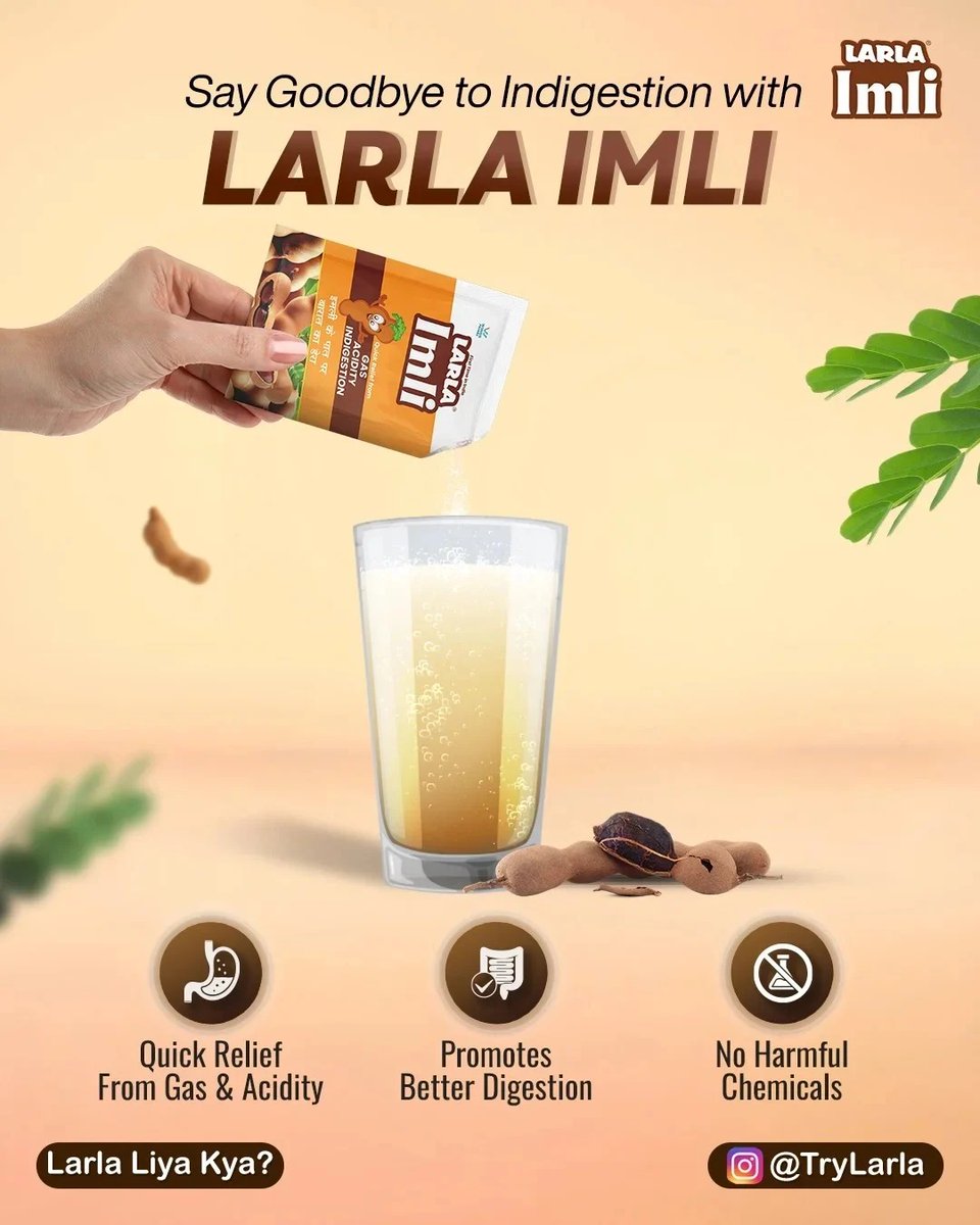 larlajeera's tweet photo. Larla Imli Antacid Sachet! Whether it’s a heavy meal, snacking, or everyday stress, digestive issues like acidity, gas, and heartburn can strike anytime. But now, instant relief comes in an in imli-flavored form. https://t.co/9AsNERZmVq