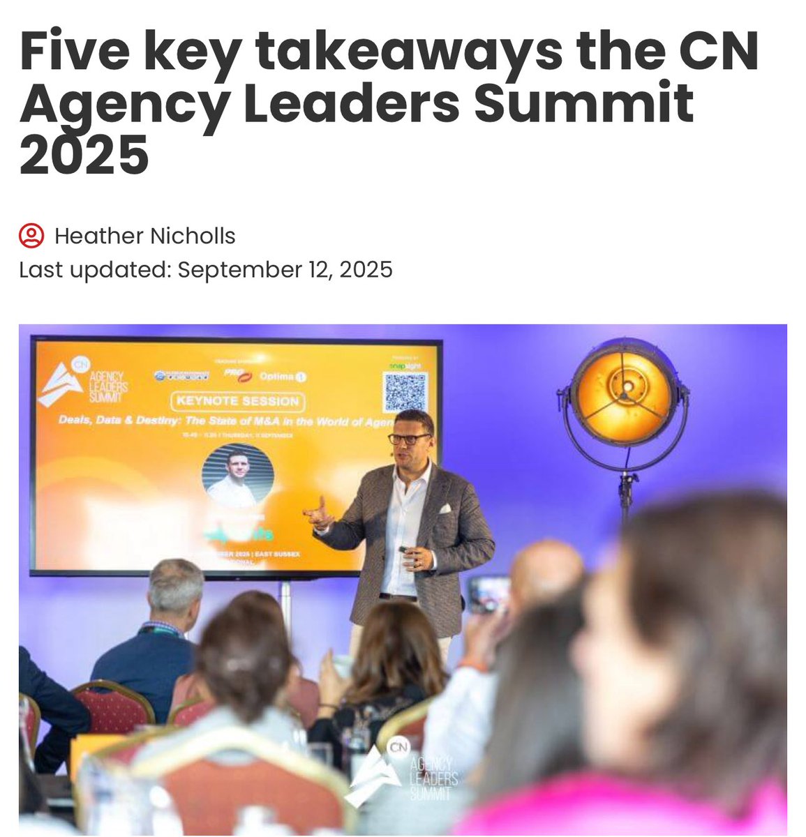 If you are involved in event management, event venues or just want to know what’s next for those involved in an events business. Here are the key takeaways from the Conference News  leader’s agency summit:
conference-news.co.uk/news/five-key-…

#eventservices #eventprofs #eventconsultancy