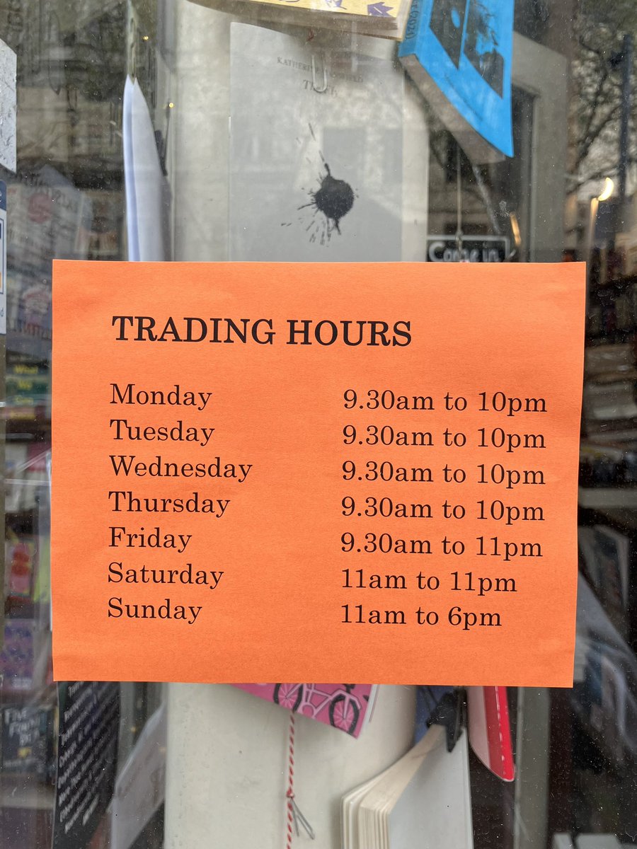 We have new Sunday trading hours! From this Sunday (21st September) we’ll be open every Sunday from 11am to 6pm. ⏰