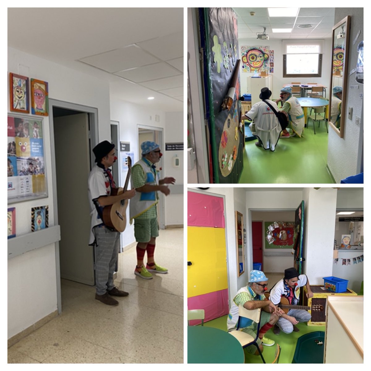 Ahora si!😊tras las vacaciones de verano ya estamos todos, a #pediapeset de ⁦<a href="/GVADrPeset/">DS Doctor Peset</a>⁩ vuelven nuestros compañeros de ⁦<a href="/payasospital/">Payasospital</a>⁩ Los más pequeños los esperaban con la mejor de sus sonrisas y ellos han sabido como compensarles con su música🎸 y alegria🥰