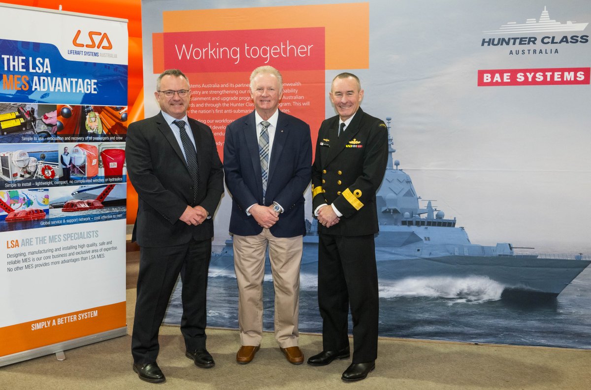BAESystemsAus's tweet image. Liferaft Systems Australia joins the Hunter Class Frigate Program 🤝⚓️

The Hobart-based SME will supply their world-leading Marine Evacuation Systems for the Royal Australian Navy’s first three Hunter class anti-submarine warships.

📰 baes.co/iYTH50WXT14