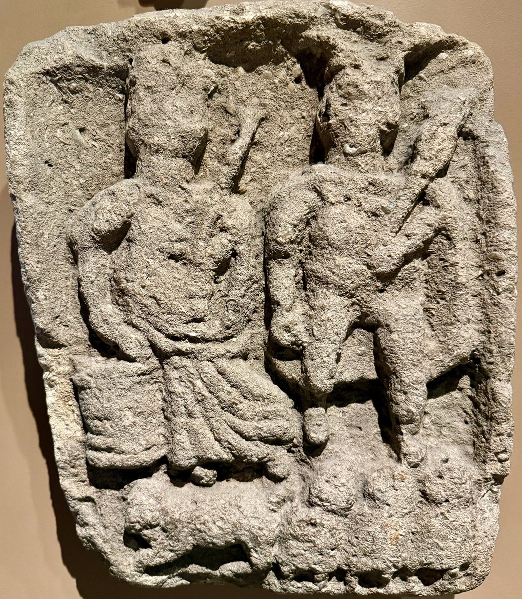 Relief from Aquae Sulis (Roman Bath) depicting the Roman god Mercury and Rosmerta - a Celtic goddess known at the ‘great provider’. Now part of the museum collections at The Roman Baths in Bath. #ReliefWednesday #RomanBritain #Bath