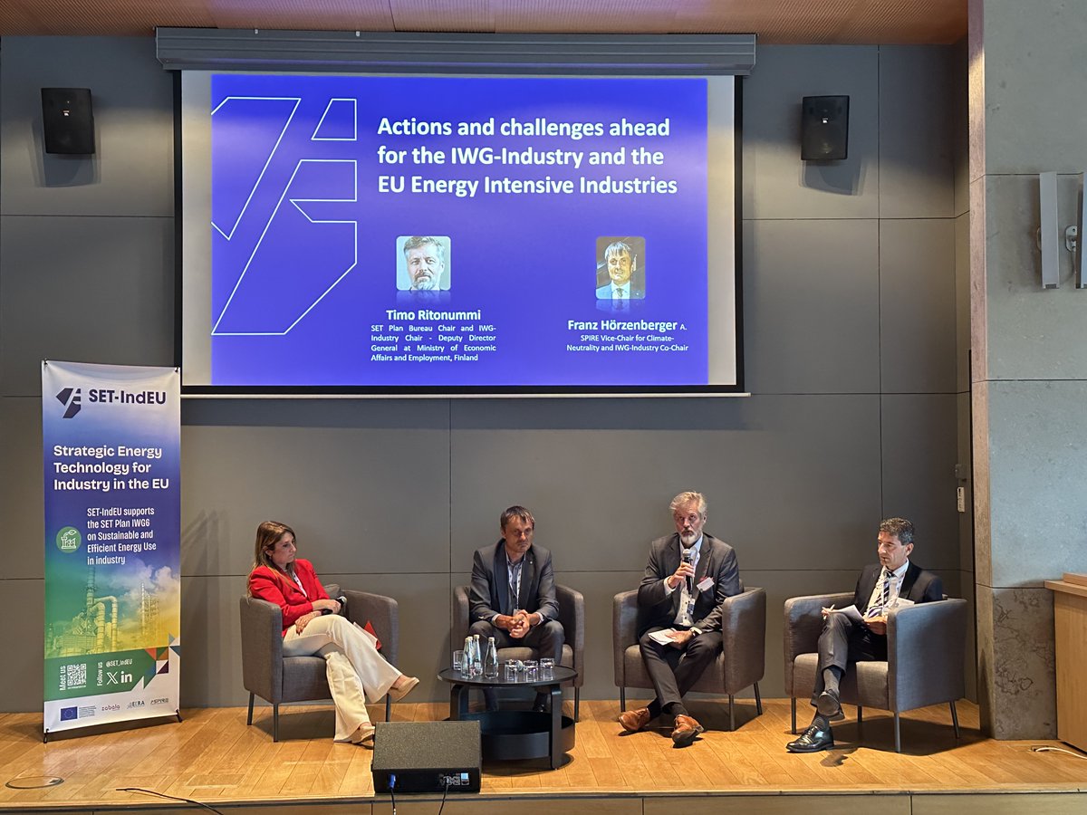 Did you check out the outcomes of the #SETPlan IWG-Industry Annual Event from June? Policymakers, industry &amp; researchers gathered to debate #electrification ⚡, #circularity ♻️, #CCSU, &amp; pathways for industrial decarbonisation &amp; competitiveness. 

👉 rb.gy/h5eglu