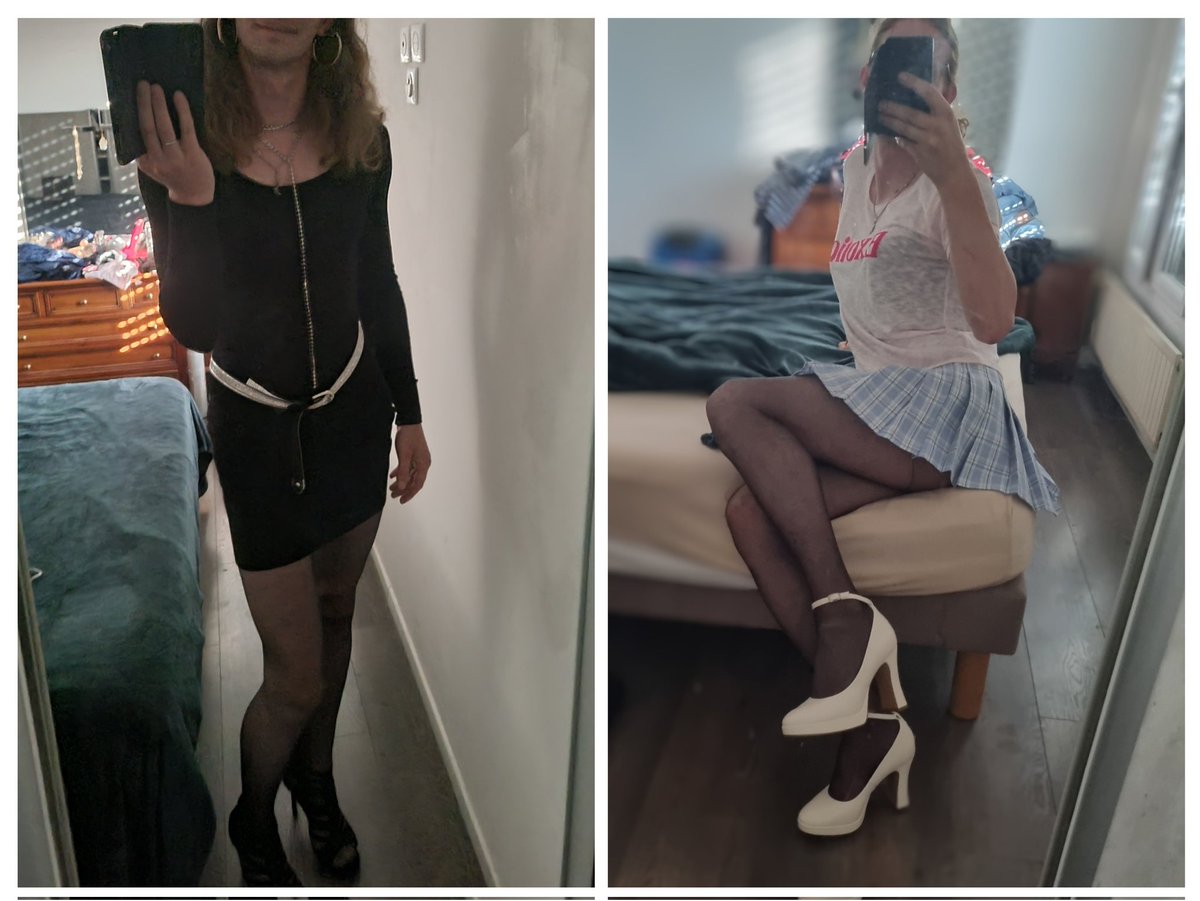 NatashaSissy2's tweet photo. 💌 Dominantes adorées, laquelle de ces tenues me rend la plus jolie, soumise et docile pour aujourd’hui ? Votre avis est un ordre pour cette petite sissy 😇💖 https://t.co/GaQ0SaHCIK