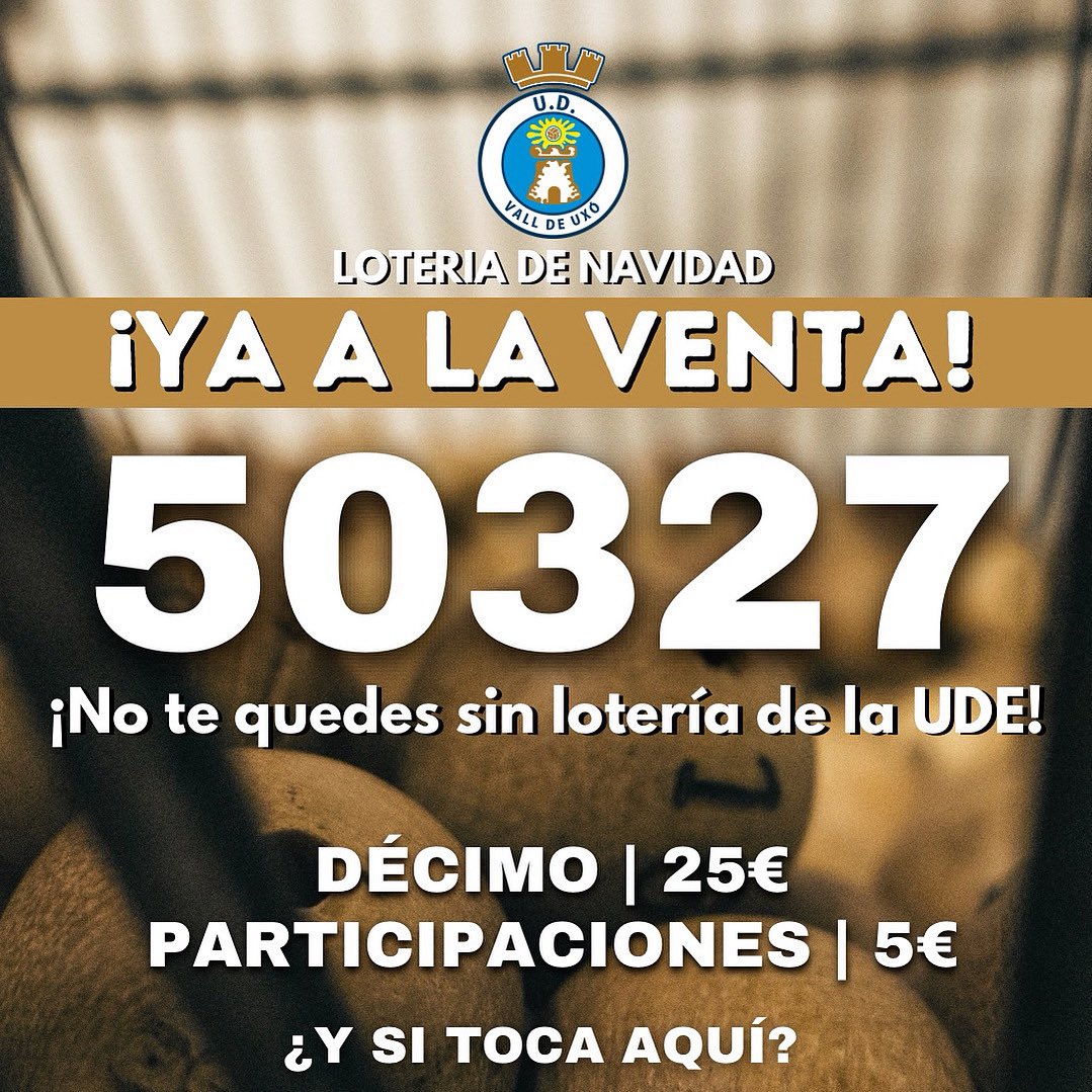 🎰🎅🏻 

‼️𝗬𝗔 𝗔 𝗟𝗔 𝗩𝗘𝗡𝗧𝗔‼️

𝐋𝐎𝐓𝐄𝐑𝐈𝐀 𝐍𝐀𝐕𝐈𝐃𝐀𝐃 

👉🏻 𝑷𝒖𝒏𝒕𝒐𝒔 𝒅𝒆 𝒗𝒆𝒏𝒕𝒂
📍 Oficinas del CLUB
(Estadio)
📍 Joyería-Relojería BALDAYO
(C/ Pedro Viruela, 13)
📍 Cantina Estadio 

➖ Decimos 2️⃣5️⃣€
➖ Papeletas 5️⃣€

𝗡𝗨𝗘𝗦𝗧𝗥𝗢 𝗡𝗨𝗠𝗘𝗥𝗢
5️⃣0️⃣3️⃣2️⃣7️⃣