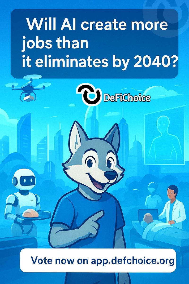 The AI Dilemma: Threat or Opportunity

Fast forward to 2040:
Robots in hospitals. Drones delivering food. AI teaching in classrooms.

Progress… or job theft?
The real question: will AI create more jobs than it destroys? 🧵👇
#DeFiChoice #Base #CryptoCommunity